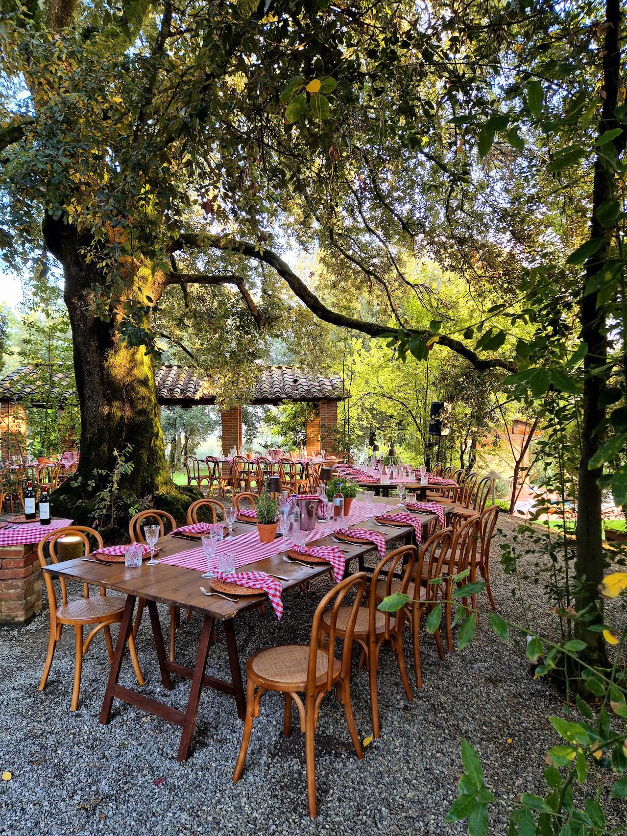 Allestimento per pizza party di matrimonio
