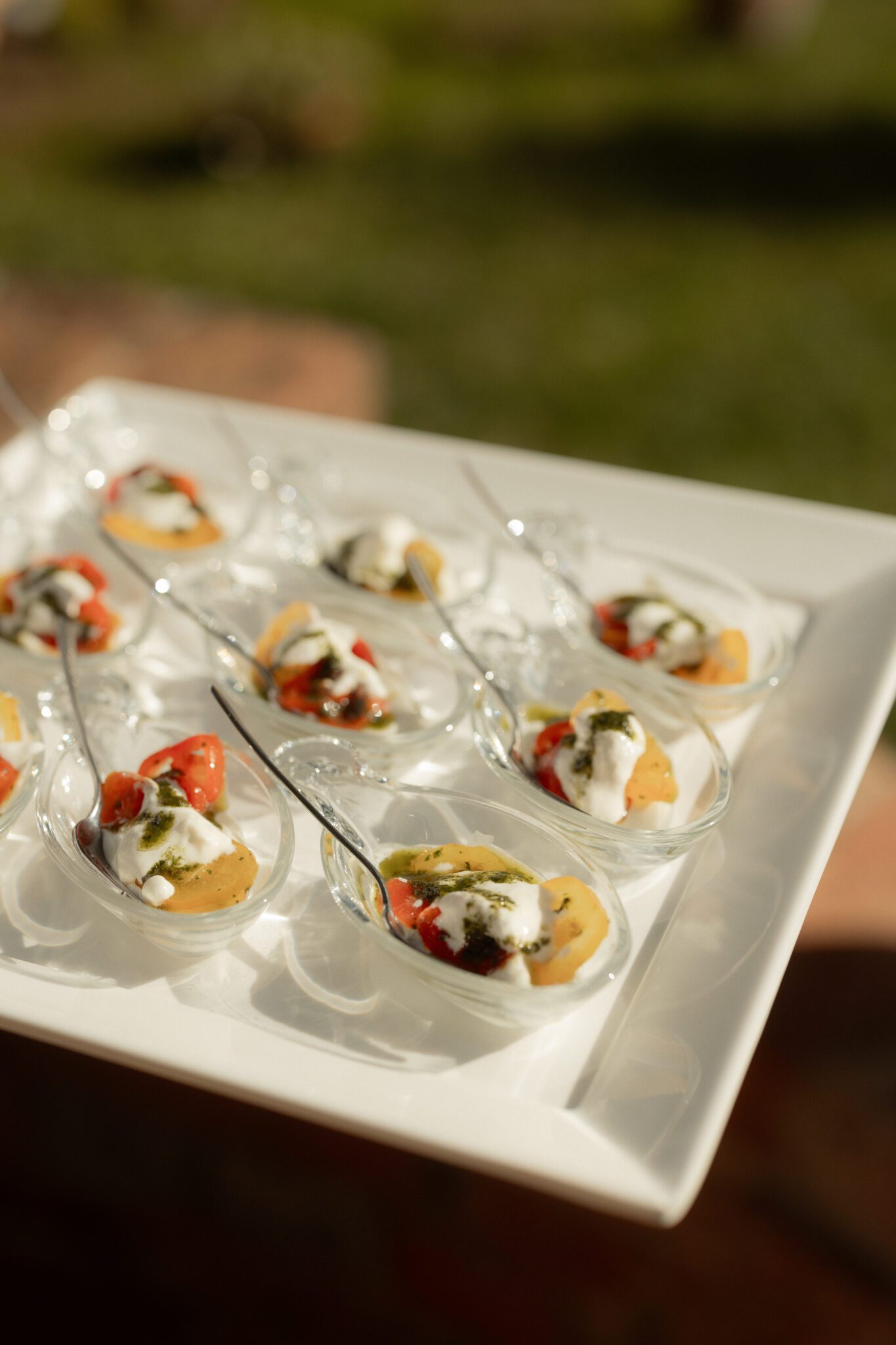 Finger food durante aperitivo a buffet per il matrimonio